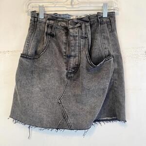 We the free Black gray denim mini skirt sz 25